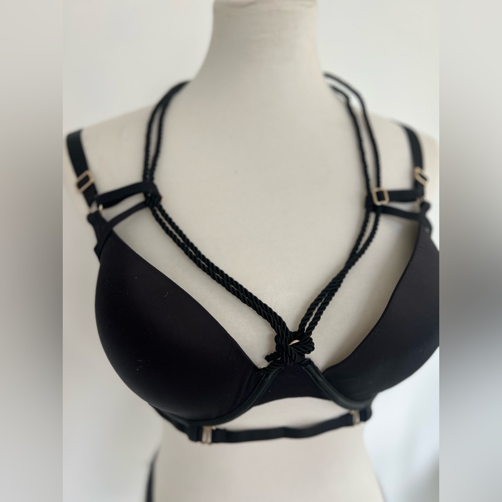 RARE Honey Birdette SHIBARI Original Black Rope Bondage Bra 36D